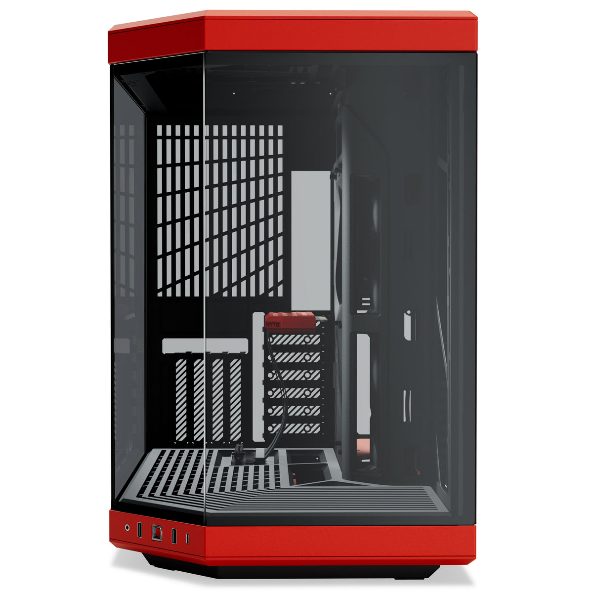 HYTE Y70 ATX Mid Tower Black Cherry / Red Tempered Glass