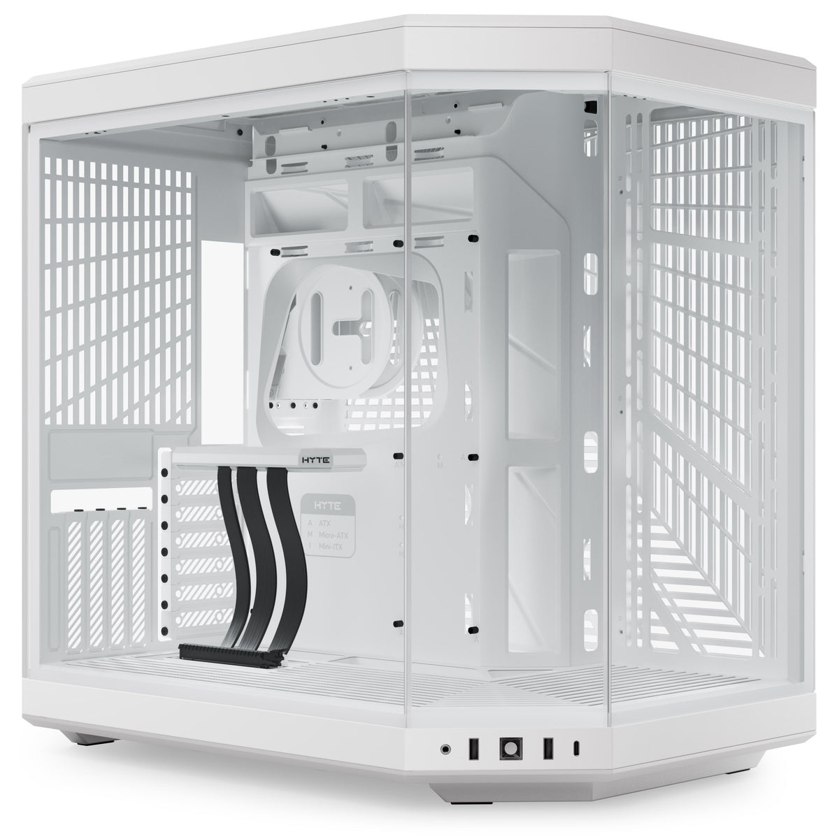 HYTE Y70 CS-HYTE-Y70-WW Dual Chamber Mid-Tower ATX Case with PCIe 4.0 Express Riser Cable Included, Snow White