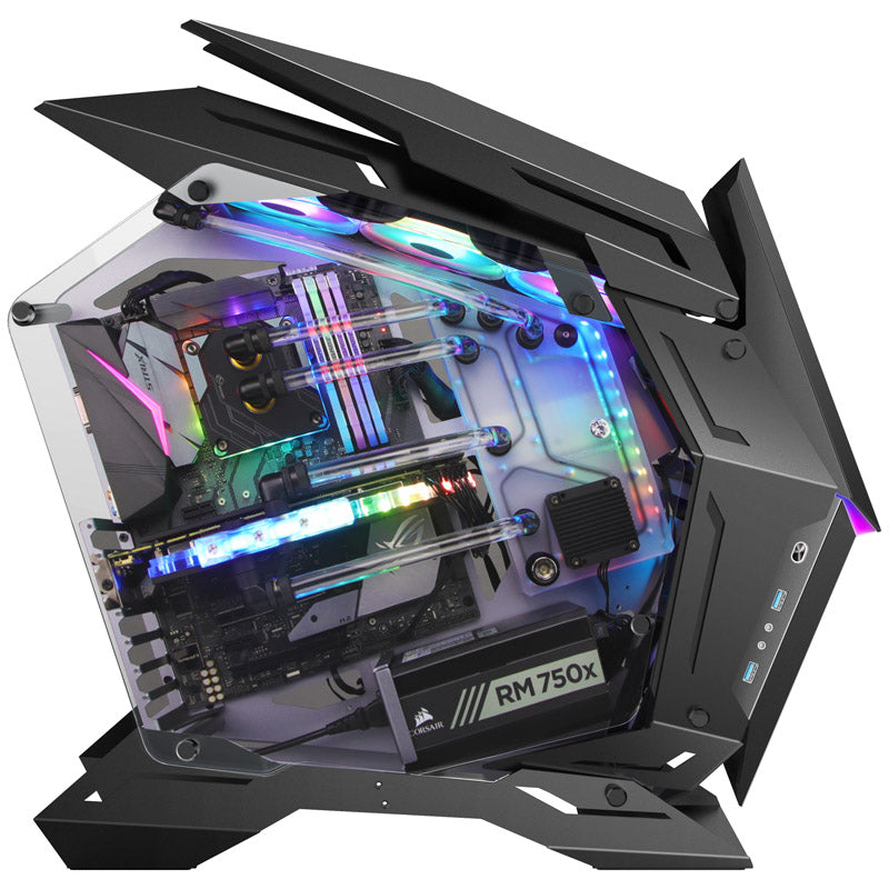 Boîtier moyen tour ATX Jonsbo MOD-3 noir avec panneau latéral en verre trempé et panneau avant USB 3.2 Gen 1 Type-A