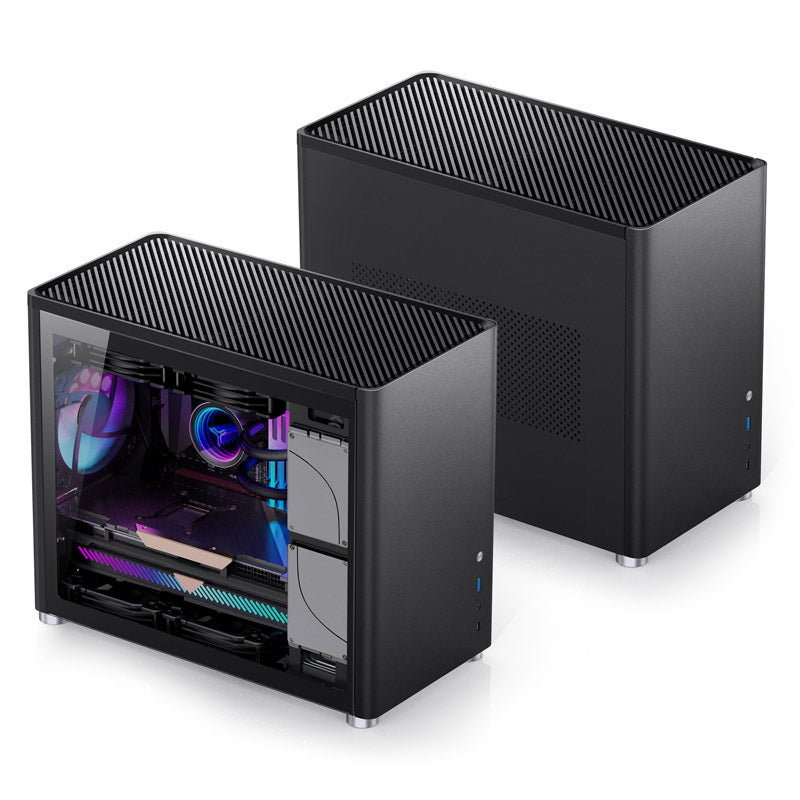 Jonsbo D30 Micro-ATX Gehäuse, Tempered Glass - schwarz