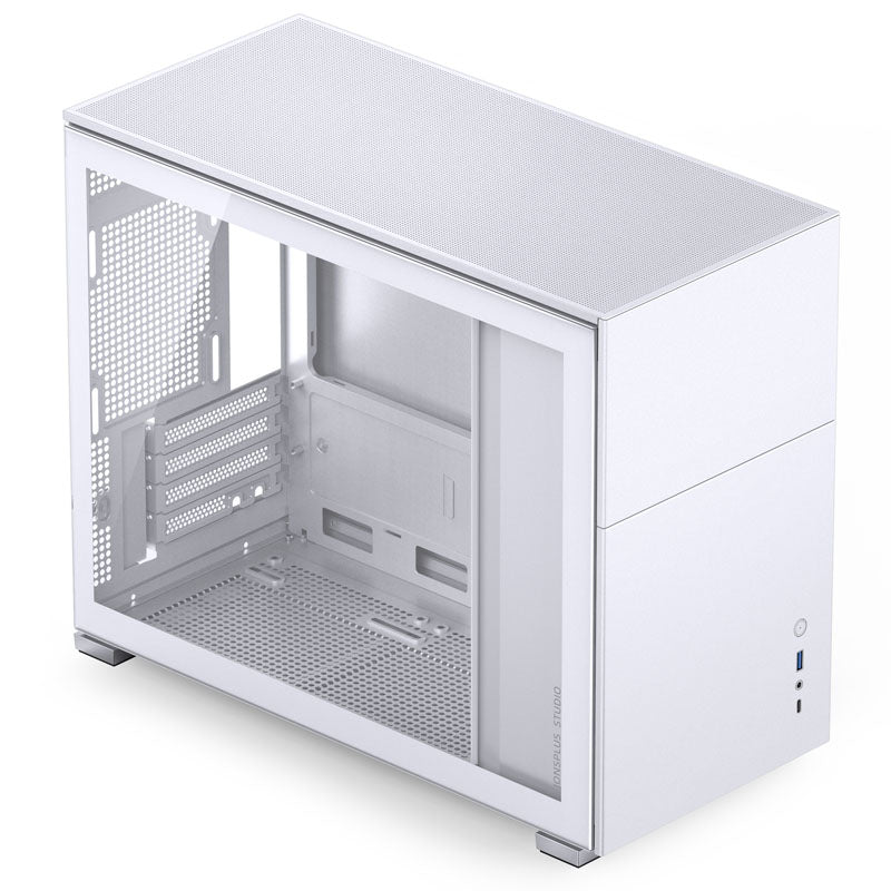 Jonsbo D31 STD Micro ATX Mini Tower White Tempered Glass Side Panel with USB 3.2 Gen 2 Type-C USB 3.2 Gen 1 Type-A