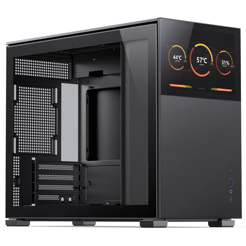 Jonsbo D31 Screen Micro-ATX Gehäuse, Tempered Glass - schwarz