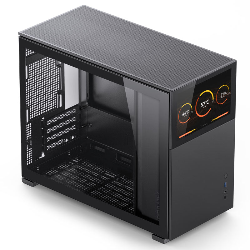Jonsbo D31 Screen Micro-ATX Gehäuse, Tempered Glass - schwarz