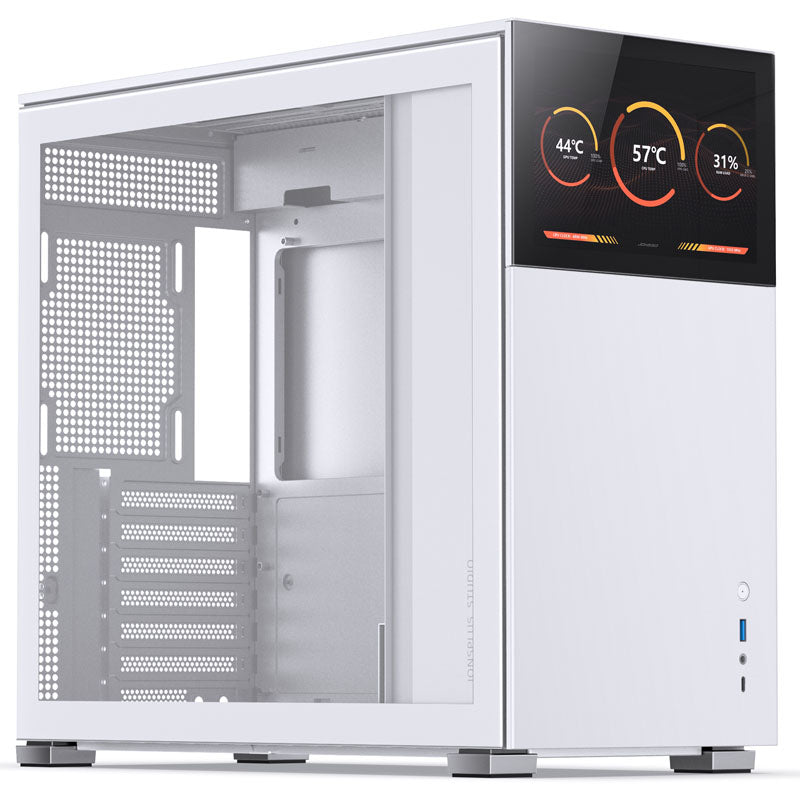 Jonsbo D41 Screen ATX Gehäuse, Tempered Glass - weiß
