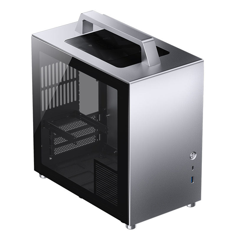 Jonsbo T8 PLUS Mini-ITX Gehäuse, Tempered Glass - silber