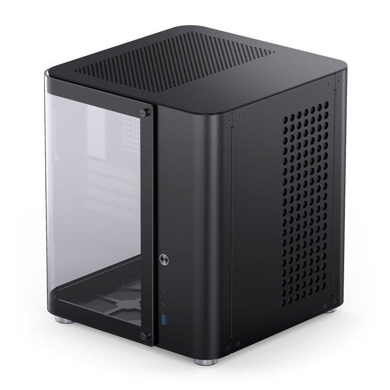 Jonsbo TK-1 Micro ATX Mini Tower Black with Tempered Glass Side Panel and USB 3.2 Gen 2 Type-C, USB 3.2 Gen 1 Type-A