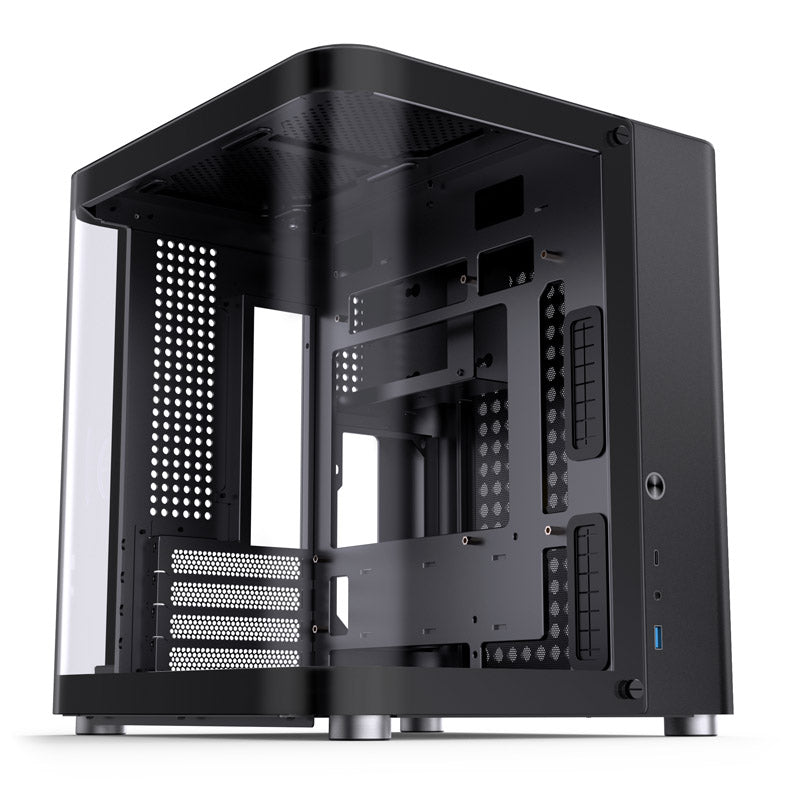Jonsbo TK-1 Micro ATX Mini Tower Black with Tempered Glass Side Panel and USB 3.2 Gen 2 Type-C, USB 3.2 Gen 1 Type-A