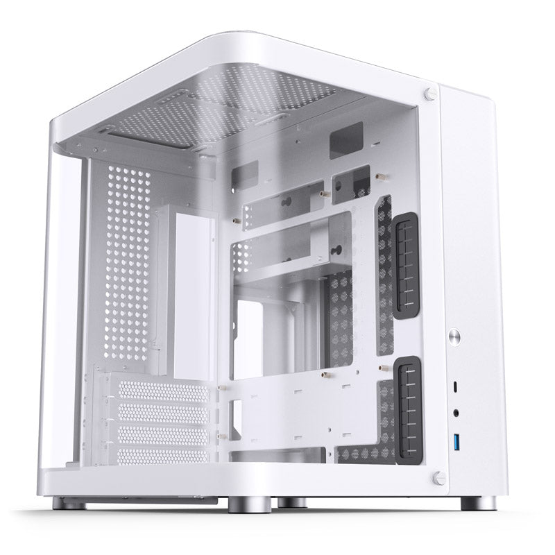 Jonsbo TK-1 Micro ATX Mini Tower White with Tempered Glass Side Panel and USB 3.2 Gen 2 Type-C, USB 3.2 Gen 1 Type-A Front Panel