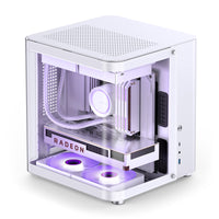 Jonsbo TK-1 Micro ATX Mini Tower White with Tempered Glass Side Panel and USB 3.2 Gen 2 Type-C, USB 3.2 Gen 1 Type-A Front Panel