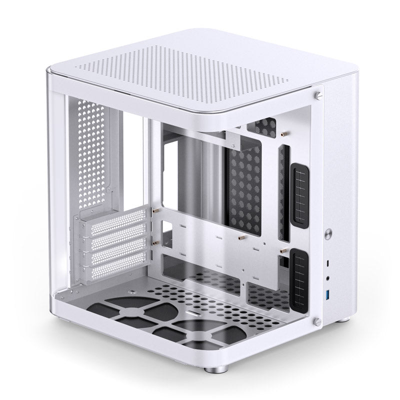 Jonsbo TK-1 Micro ATX Mini Tower White with Tempered Glass Side Panel and USB 3.2 Gen 2 Type-C, USB 3.2 Gen 1 Type-A Front Panel