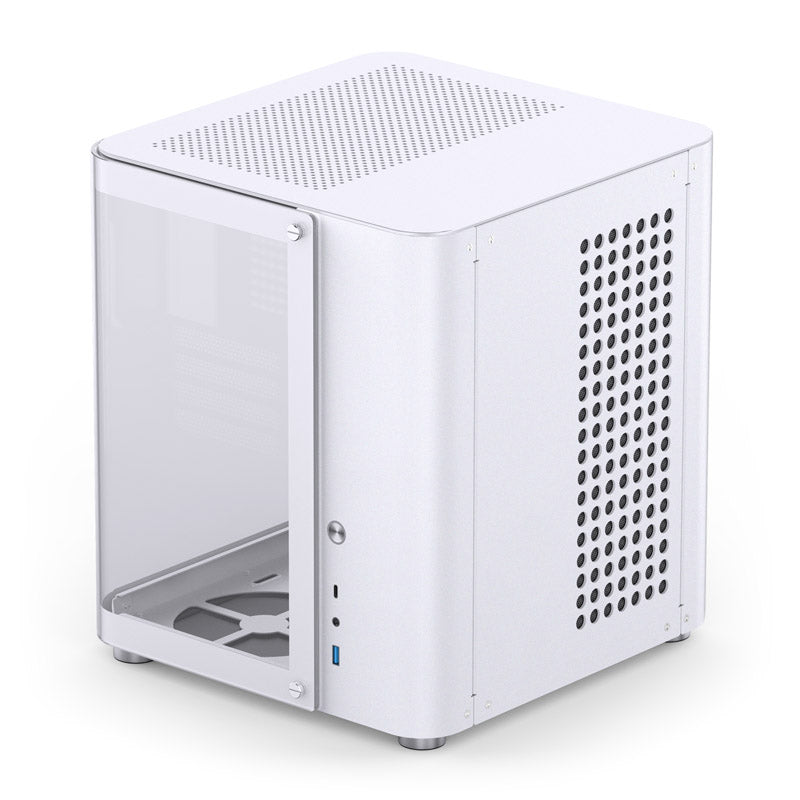 Jonsbo TK-1 Micro ATX Mini Tower White with Tempered Glass Side Panel and USB 3.2 Gen 2 Type-C, USB 3.2 Gen 1 Type-A Front Panel