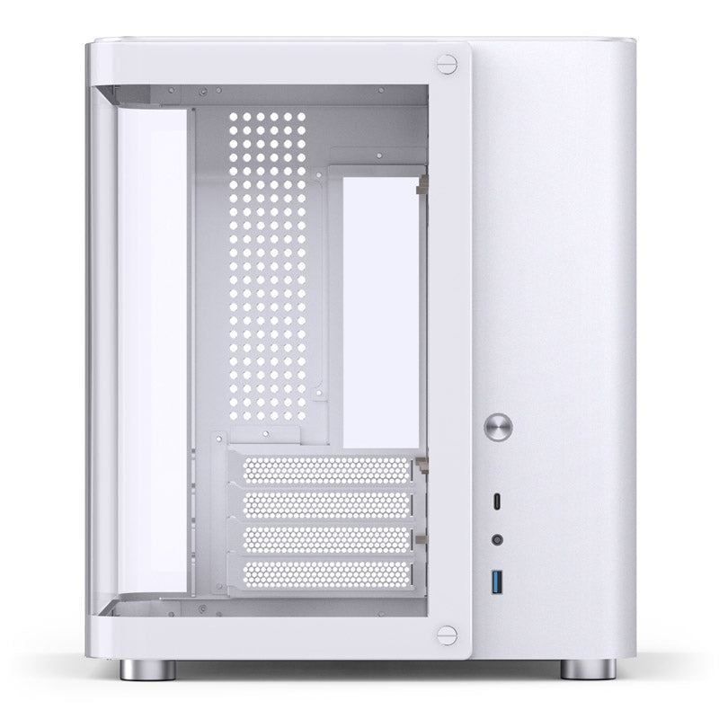 Jonsbo TK-1 Micro ATX Mini Tower White with Tempered Glass Side Panel and USB 3.2 Gen 2 Type-C, USB 3.2 Gen 1 Type-A Front Panel