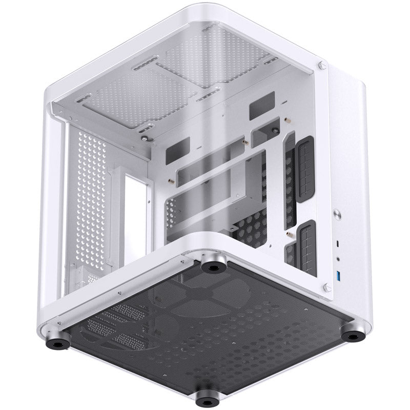 Jonsbo TK-1 Micro ATX Mini Tower White with Tempered Glass Side Panel and USB 3.2 Gen 2 Type-C, USB 3.2 Gen 1 Type-A Front Panel