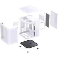 Jonsbo TK-1 Micro ATX Mini Tower White with Tempered Glass Side Panel and USB 3.2 Gen 2 Type-C, USB 3.2 Gen 1 Type-A Front Panel