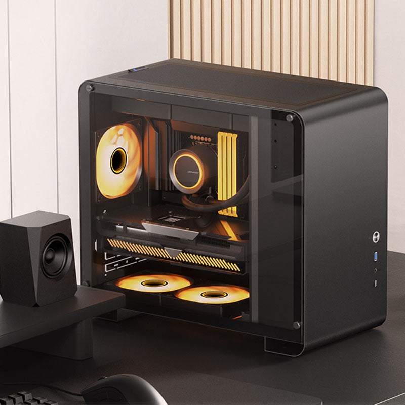 Jonsbo U4 Mini Micro ATX Desktop Black with Tempered Glass Side Panel and USB 3.2 Gen 2 Type-C / USB 3.2 Gen 1 Type-A