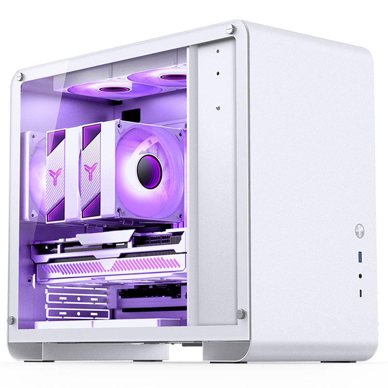 Boîtier Micro-ATX Jonsbo U4 Mini, verre trempé - blanc