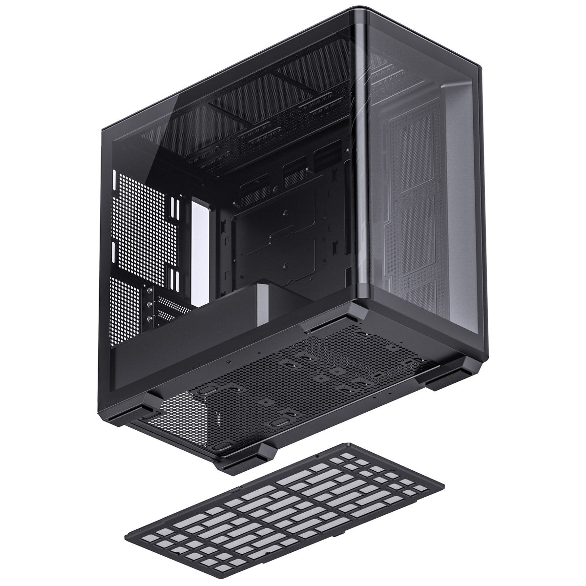 Jonsbo D300 Micro ATX Moyenne Tour Noir Panneau Latéral en Verre Trempé USB 3.2 Gen 2 Type-C USB 3.2 Gen 1 Type-A