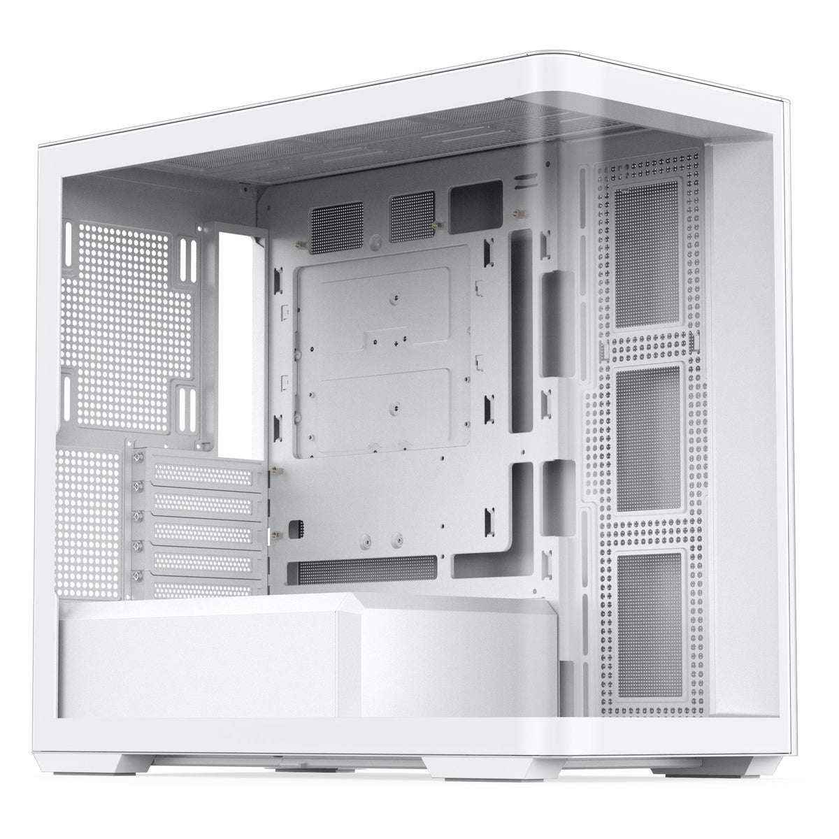 Jonsbo D300 Micro ATX Mid Tower White with Tempered Glass Side Panel and USB 3.2 Gen 2 Type-C, USB 3.2 Gen 1 Type-A