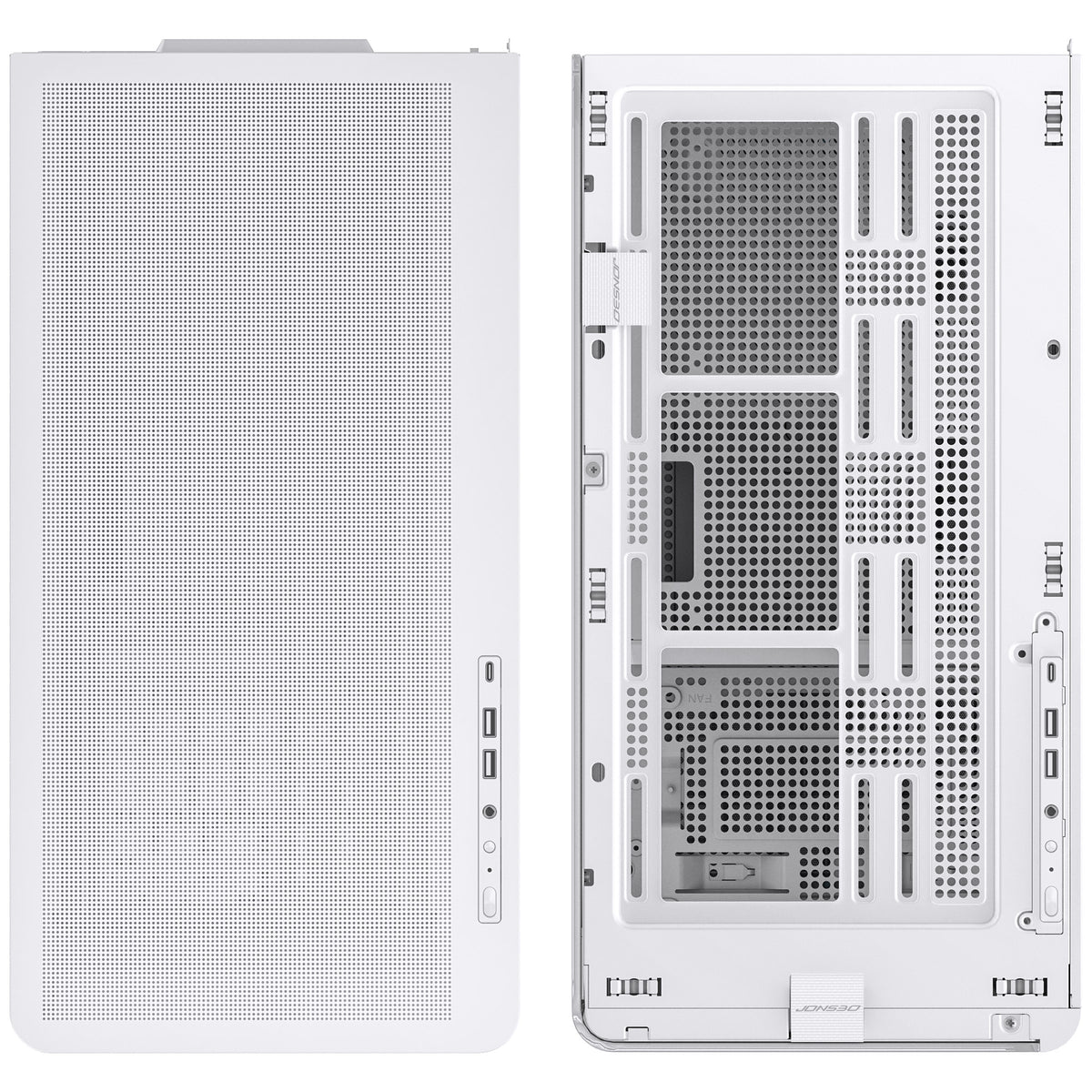 Jonsbo D300 Micro ATX Mid Tower White with Tempered Glass Side Panel and USB 3.2 Gen 2 Type-C, USB 3.2 Gen 1 Type-A