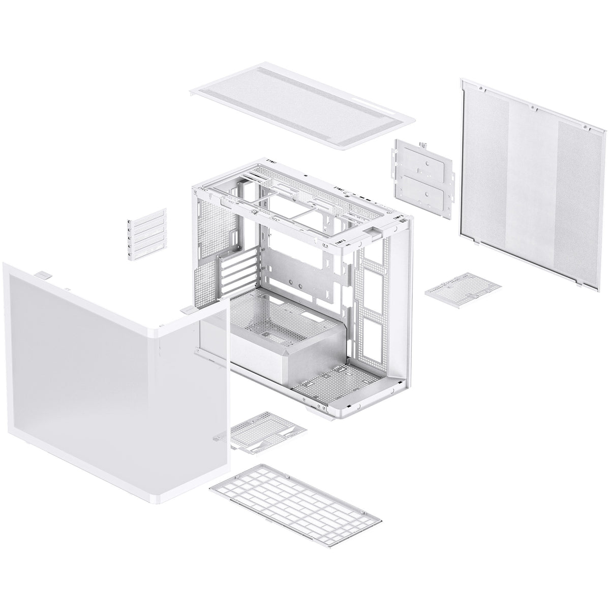 Jonsbo D300 Micro ATX Mid Tower White with Tempered Glass Side Panel and USB 3.2 Gen 2 Type-C, USB 3.2 Gen 1 Type-A