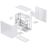 Jonsbo D300 Micro ATX Mid Tower White with Tempered Glass Side Panel and USB 3.2 Gen 2 Type-C, USB 3.2 Gen 1 Type-A