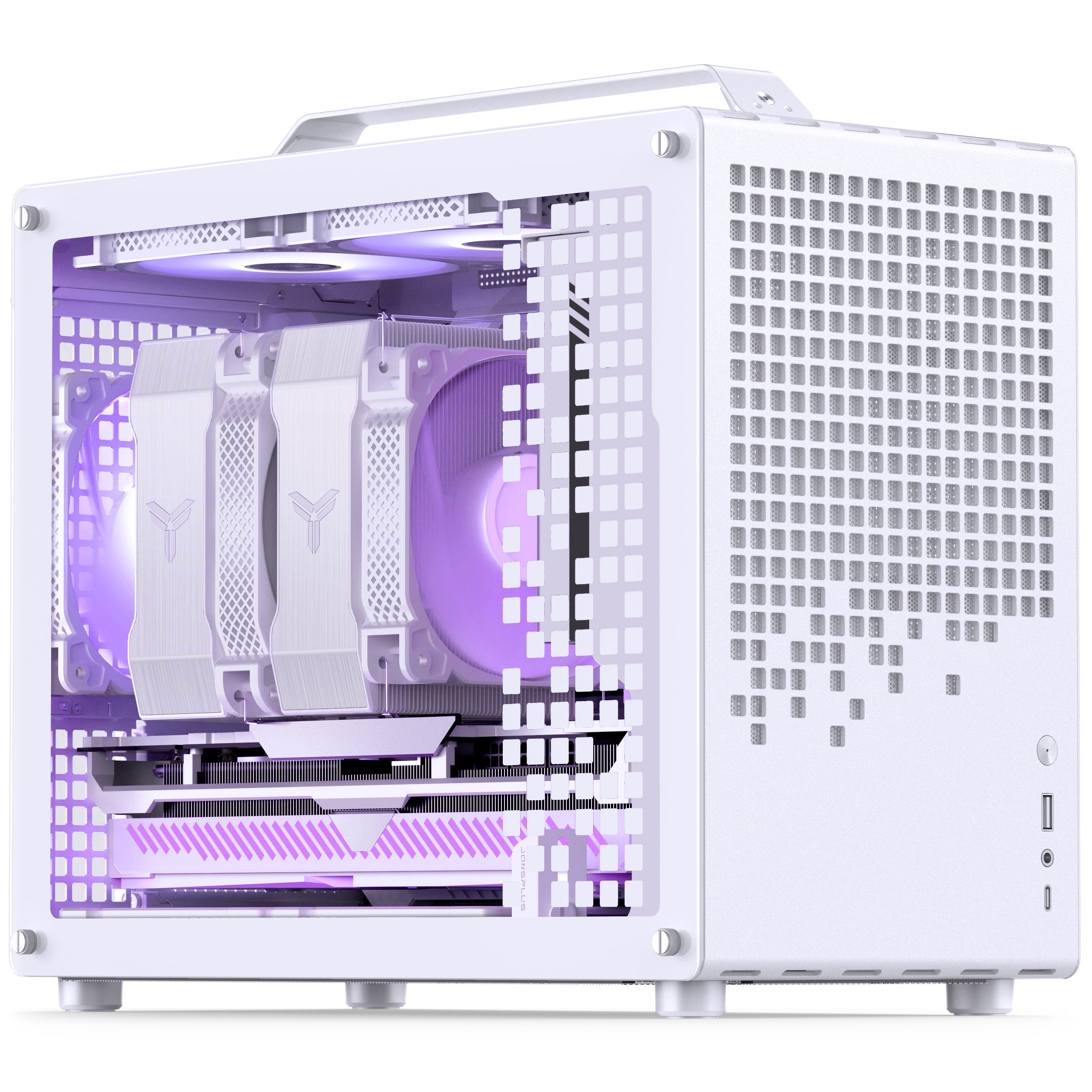 Jonsplus Z20 Micro-ATX Gehäuse, mit Tragegriff - weiß