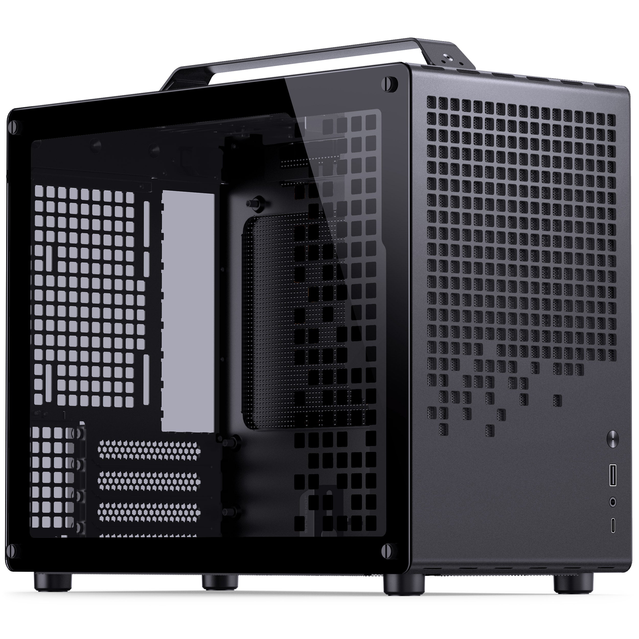 Jonsplus Z20 Micro-ATX Gehäuse, mit Tragegriff - schwarz