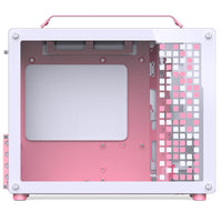 Jonsplus Z20 Micro-ATX Gehäuse, mit Tragegriff - weiß/pink