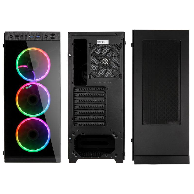 KOLINK Horizon ATX Mid Tower Black Tempered Glass