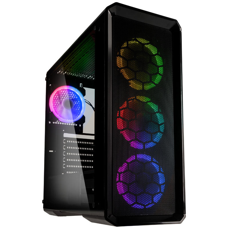 Kolink Levante Midi-Tower, Tempered Glass - schwarz