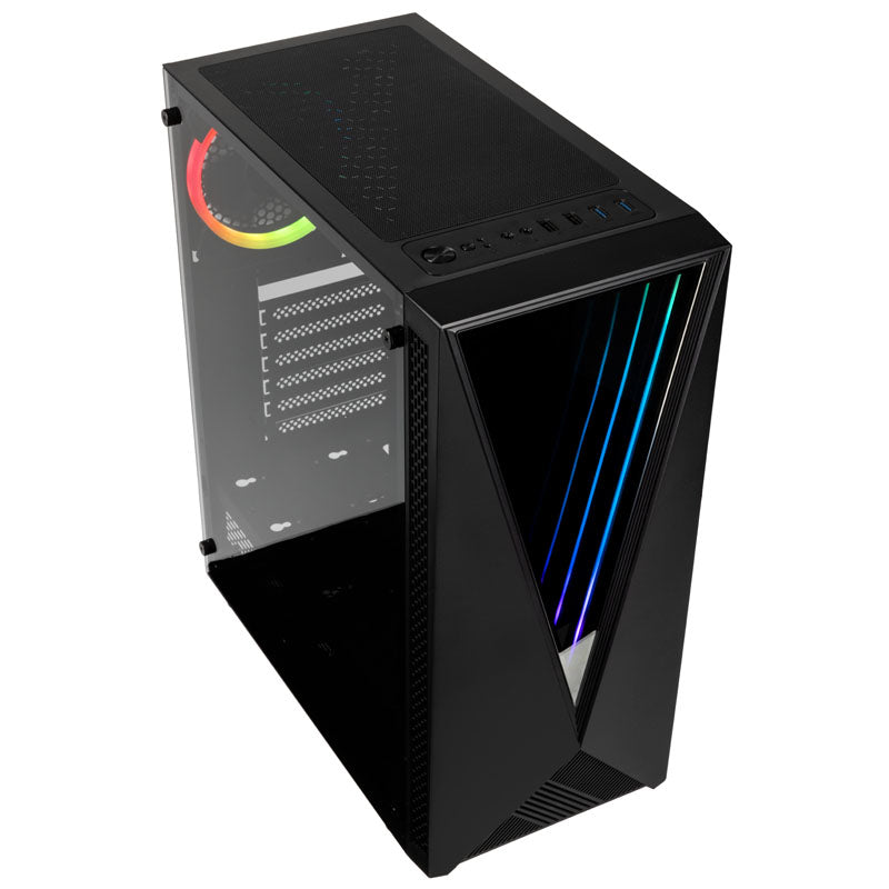 KOLINK VOID RGB ATX Mid Tower Black with Tempered Glass Side Panel and USB 3.2 Gen 1 Type-A / USB 2.0 Type-A