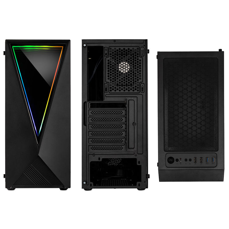 KOLINK VOID RGB ATX Mid Tower Black with Tempered Glass Side Panel and USB 3.2 Gen 1 Type-A / USB 2.0 Type-A