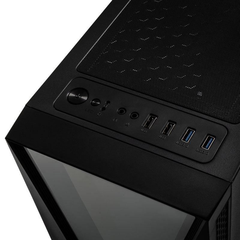 KOLINK VOID RGB ATX Mid Tower Black with Tempered Glass Side Panel and USB 3.2 Gen 1 Type-A / USB 2.0 Type-A