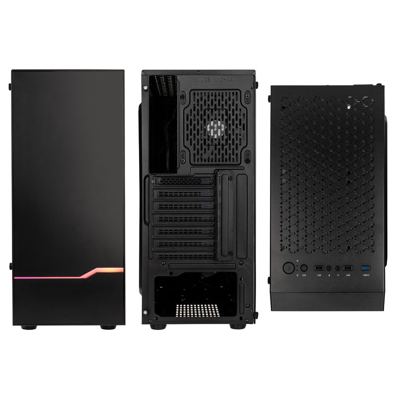 KOLINK Inspire K9 ATX Mid Tower Black Tempered Glass Side Panel, USB 3.2 Gen 1 Type-A, USB 2.0 Type-A