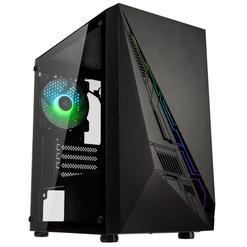 Kolink Inspire K2 Plus ARGB Micro-ATX-Gehäuse, Tempered Glass - schwarz