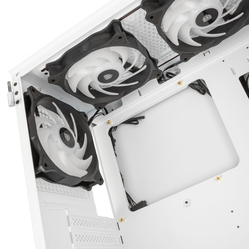 KOLINK Observatory HF ATX Mid Tower Blanc Verre Trempé ARGB