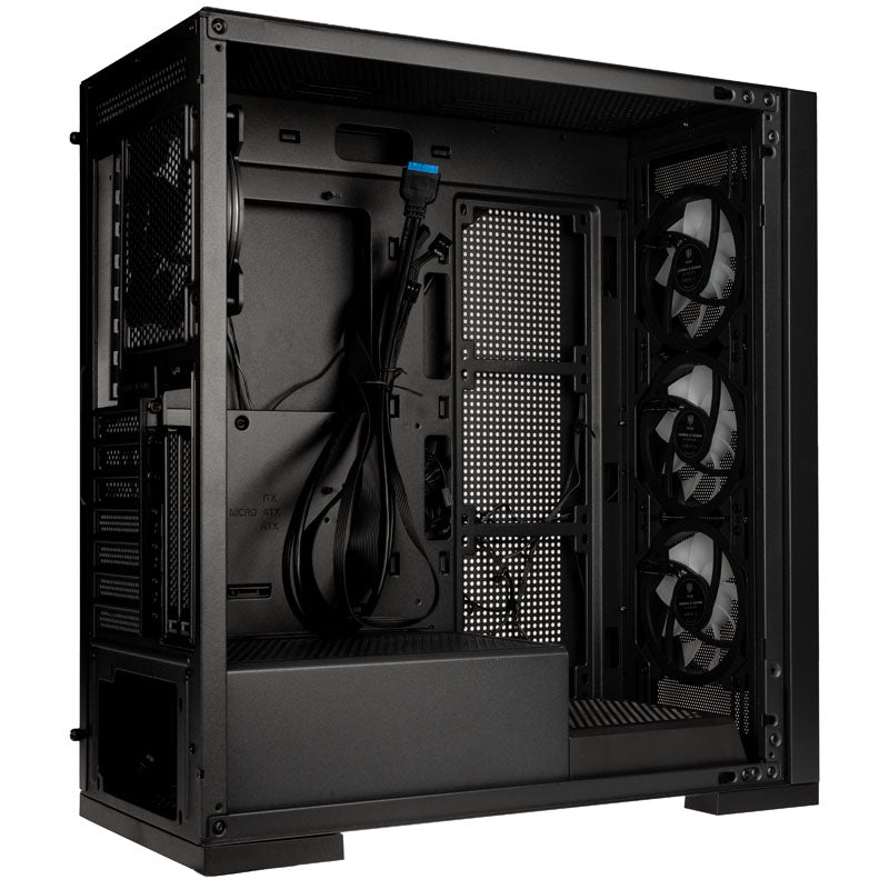 KOLINK Unity Meshbay ARGB ATX Mid Tower Black with Tempered Glass Side Panel and USB 3.2 Gen 1 Type-A, USB 2.0 Type-A
