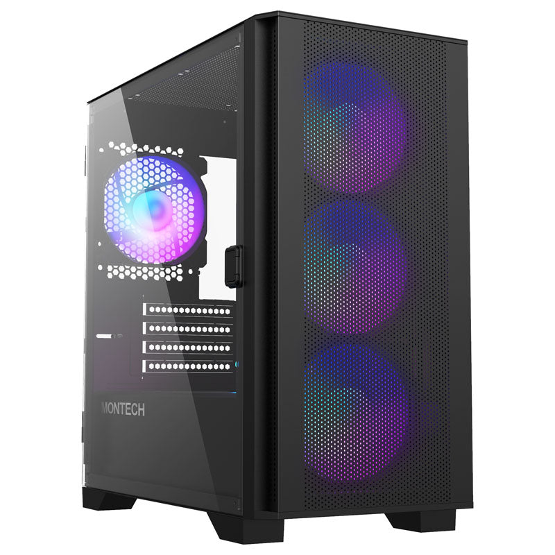 Mini Montech AIR 100 ARGB (schwarz, Tempered Glass)
