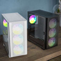 Montech AIR 100 ARGB MicroATX Mid Tower Noir Panneau latéral en verre trempé