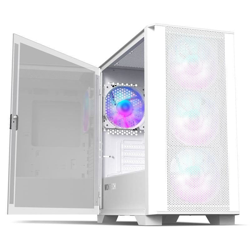 Montech AIR 100 ARGB, Micro-ATX, Tempered Glass - weiß