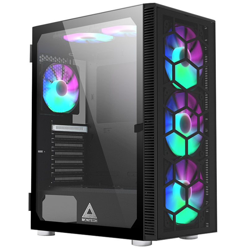Montech X3 Glass Midi-Tower, RGB, Tempered Glass - schwarz