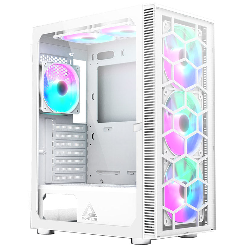 Montech X3 Glass Midi-Tower, RGB, Tempered Glass - weiß