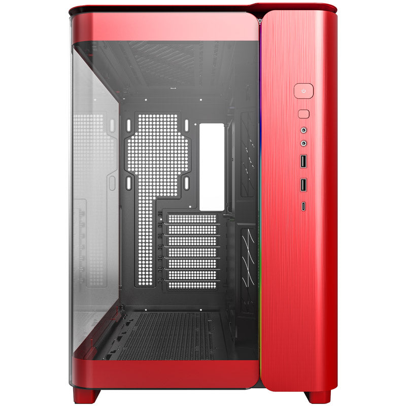 Montech KING 95 ATX Moyen Tour Rouge / Noir Panneau Latéral en Verre Trempé