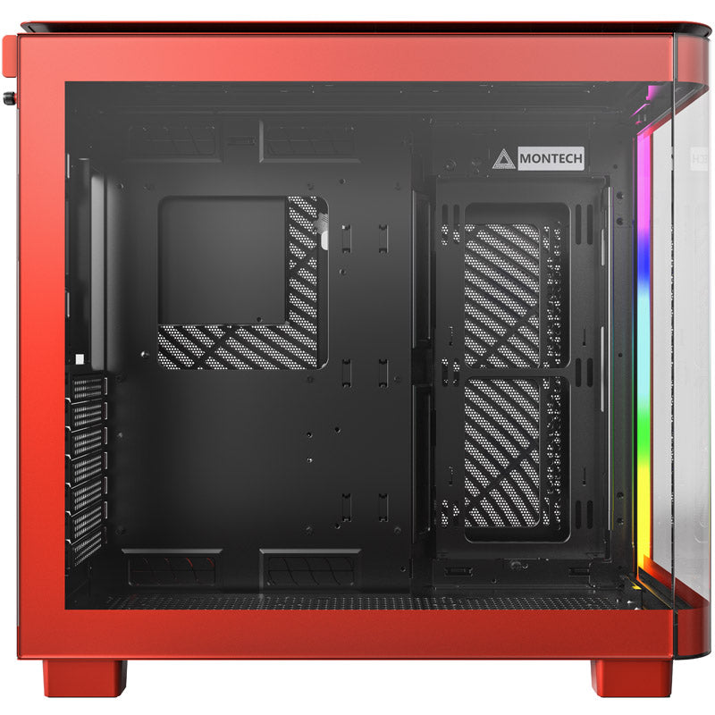 Montech KING 95 ATX Moyen Tour Rouge / Noir Panneau Latéral en Verre Trempé