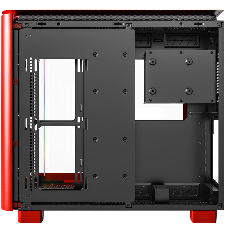 Montech KING 95 ATX Moyen Tour Rouge / Noir Panneau Latéral en Verre Trempé