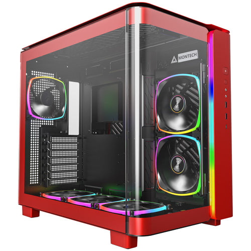 Montech KING 95 PRO Midi-Tower, Tempered Glass, ARGB rot