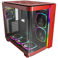 Montech KING 95 PRO ATX Mid Tower Red / Black Tempered Glass Side Panel with USB 3.2 Gen 2 Type-C and USB 3.2 Gen 1 Type-A