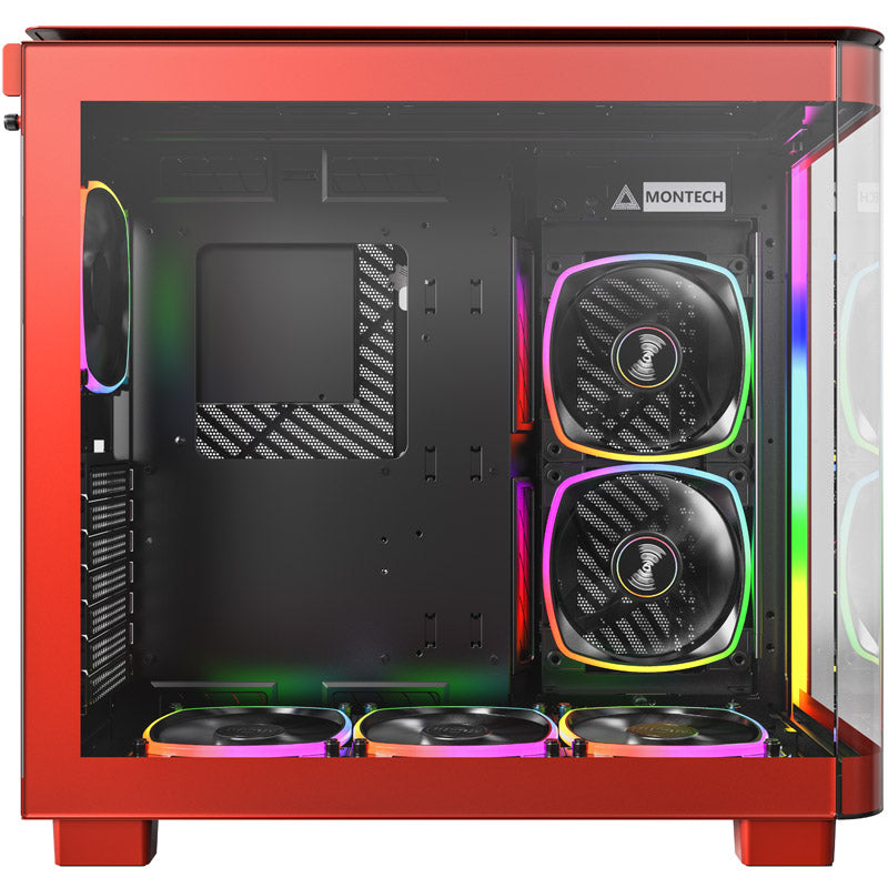 Montech KING 95 PRO ATX Mid Tower Red / Black Tempered Glass Side Panel with USB 3.2 Gen 2 Type-C and USB 3.2 Gen 1 Type-A