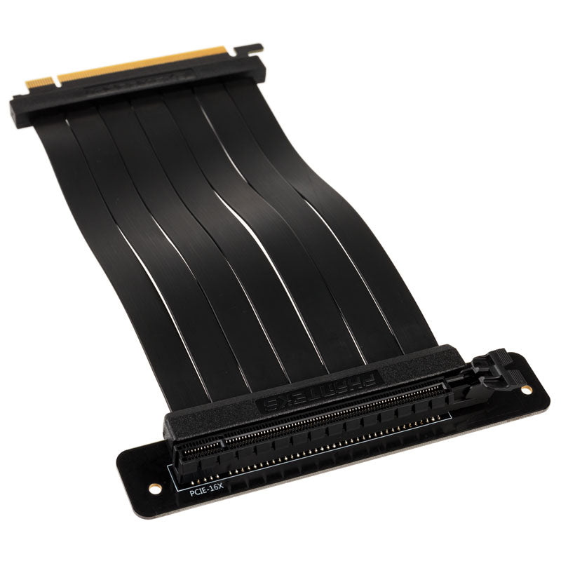 PHANTEKS PCIe x16 Riser Flachband-Kabel, 90 Grad, 22cm - schwarz