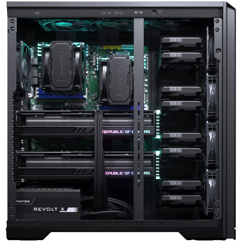 Phanteks Enthoo Pro 2 Server Edition ATX Full Tower Black with Tempered Glass Side Panel and USB 3.2 Gen 2 Type-C, USB 3.2 Gen 1 Type-A